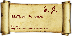 Héber Jeromos névjegykártya